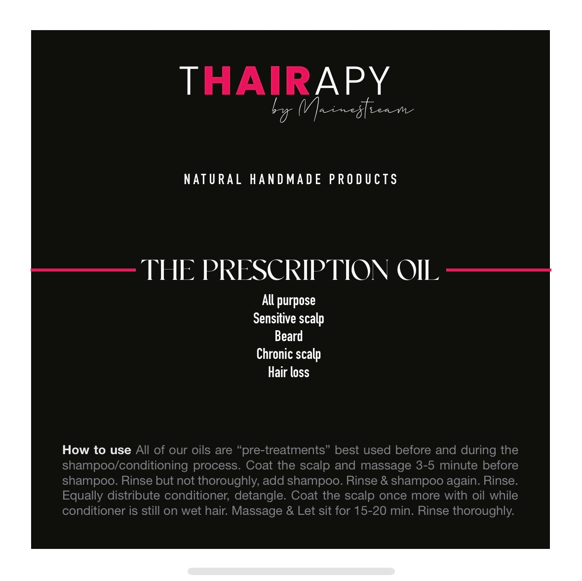 The Prescription Oil Hair Loss & Reproduction
